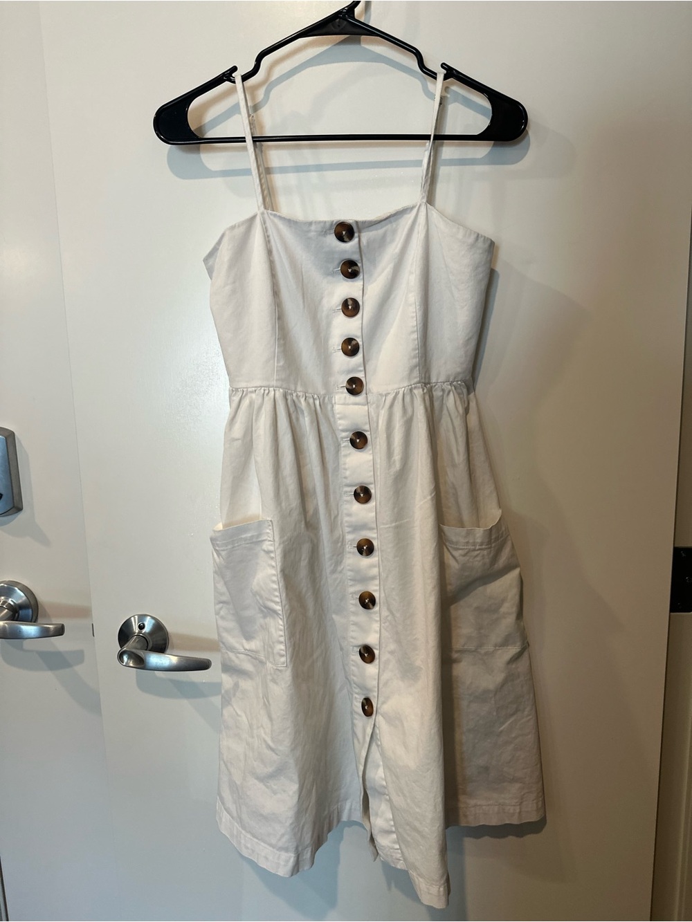 Forever 21 White Button-Front Mini Sundress